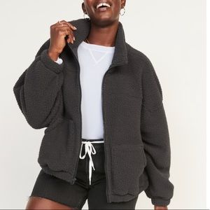 Old Navy Slouchy Sherpa Zip Jacket